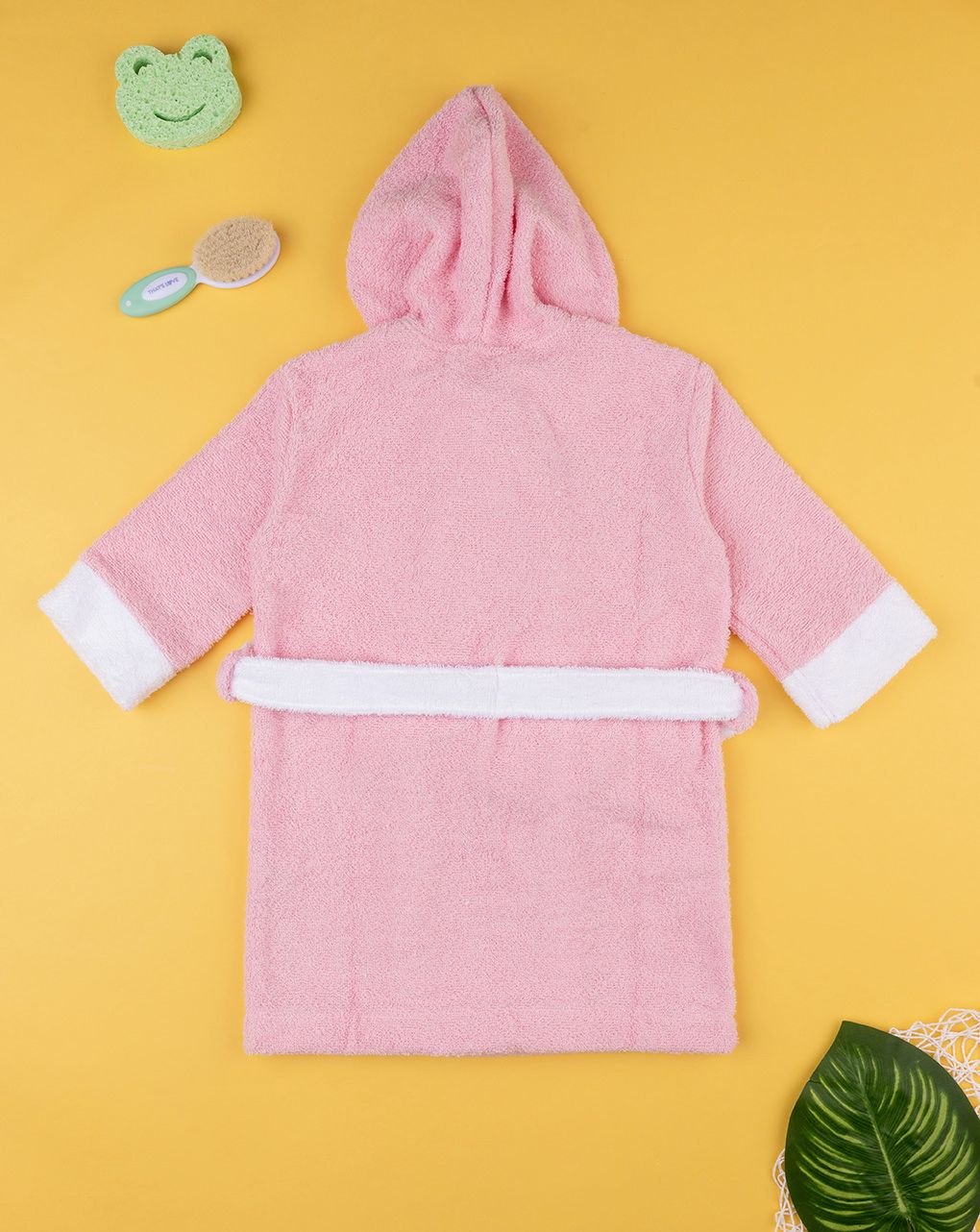 παιδικό μπουρνούζι mε kουκούλα ροζ για κορίτσι - Prénatal