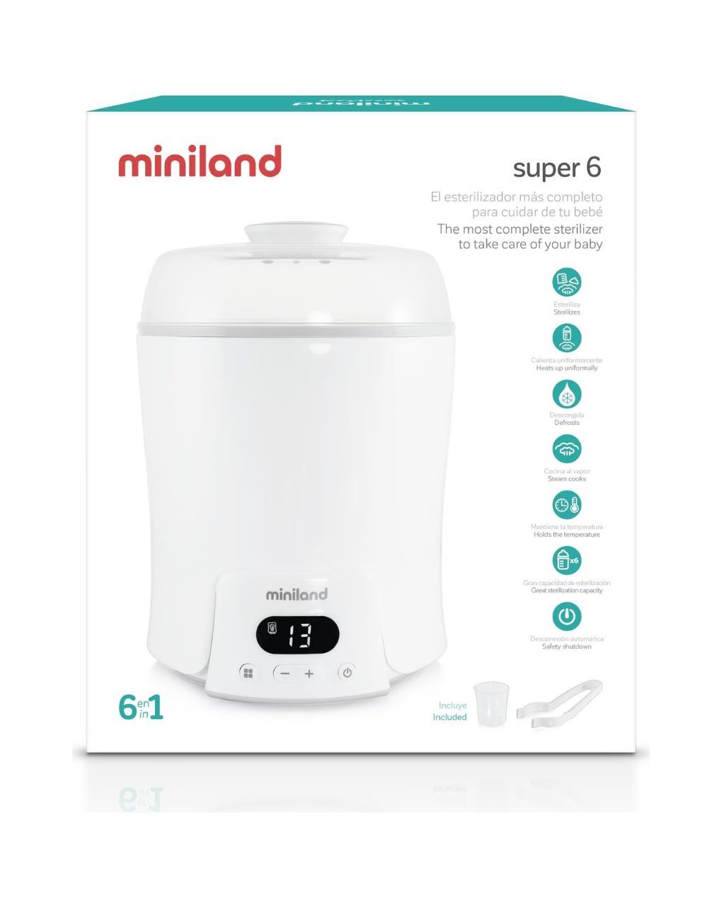 Miniland αποστειρωτής-θερμαντήρας-ατμομάγειρας super 6 ml89233 - Miniland