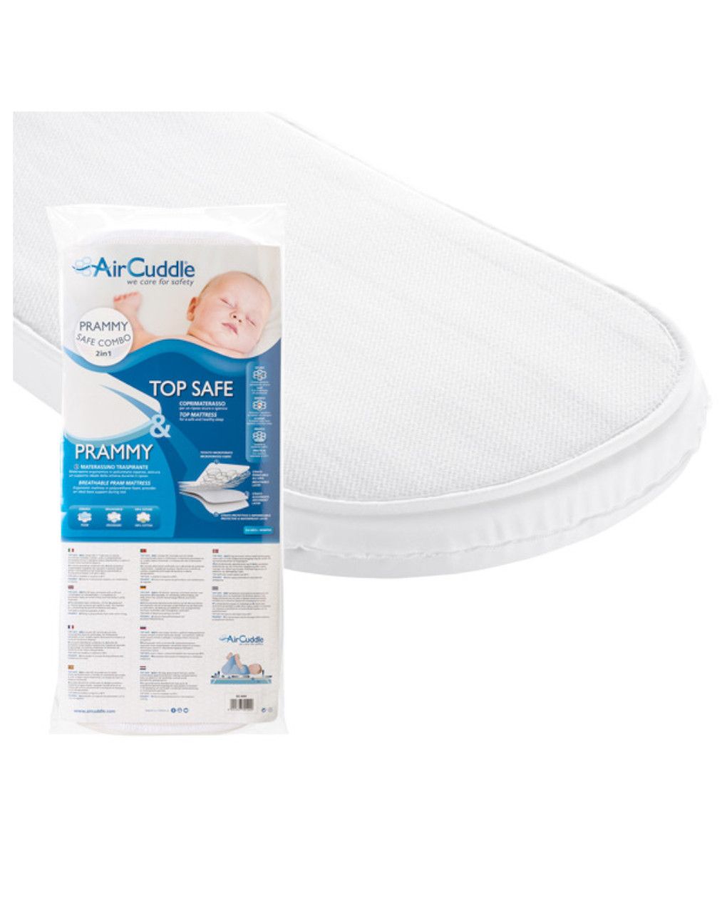 Aircuddle prammy safe combo στρώμα + κάλυμμα στρώματος