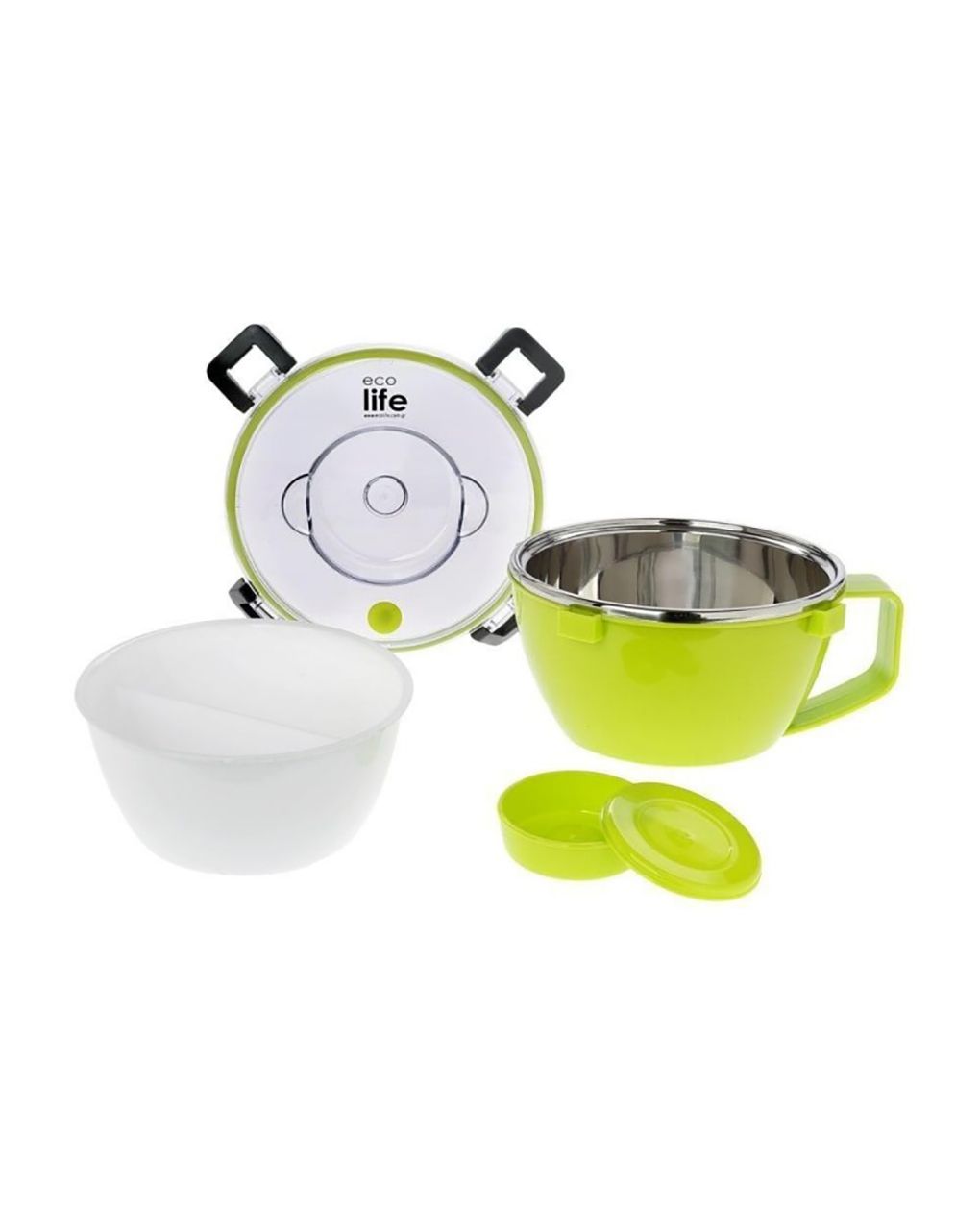 Ecolife φαγητοδοχείο thermos με χώρισμα 850ml green 33-bo-9072 - Ecolife