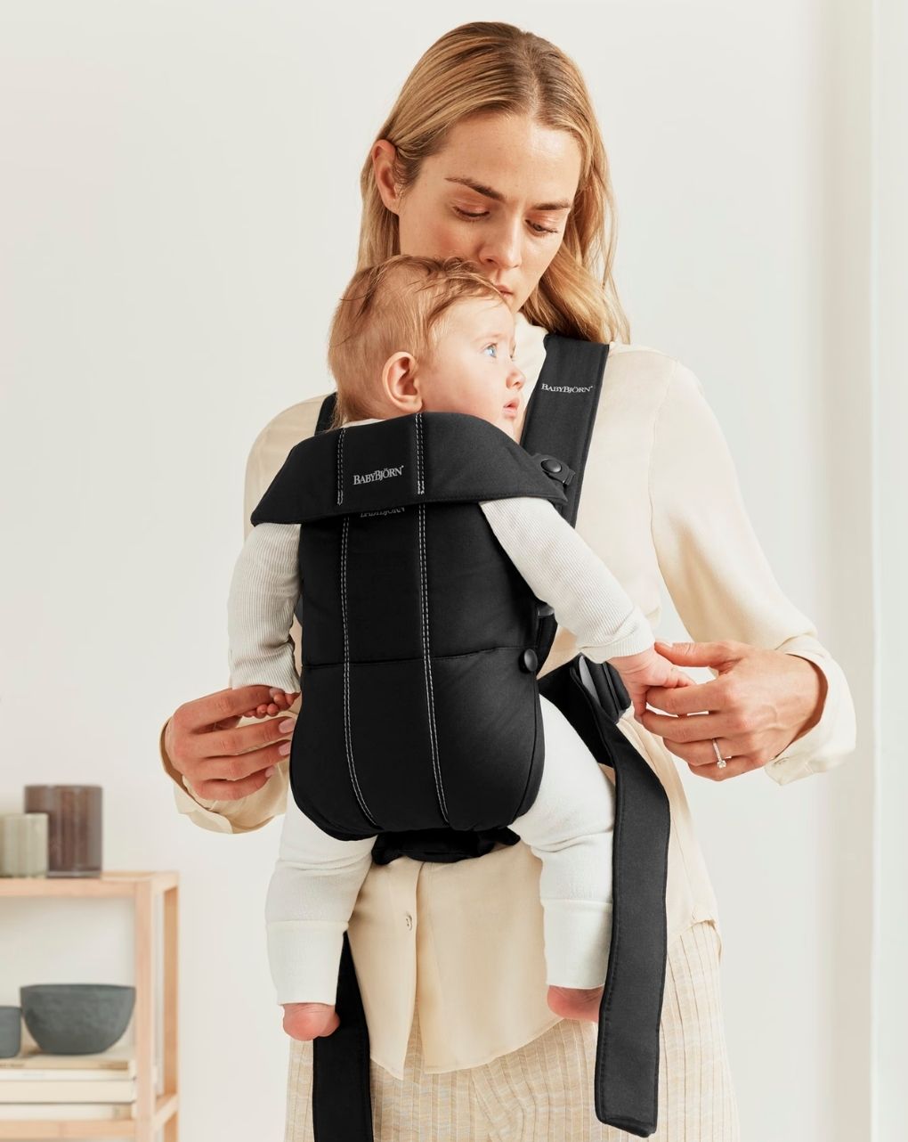 Babybjörn μάρσιπος mini cotton black 021056 - Baby Bjorn