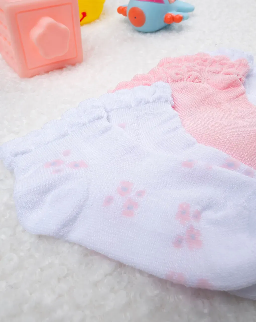 βρεφικές κάλτσες πακέτο x3 με λουλούδια για κορίτσι - Prénatal