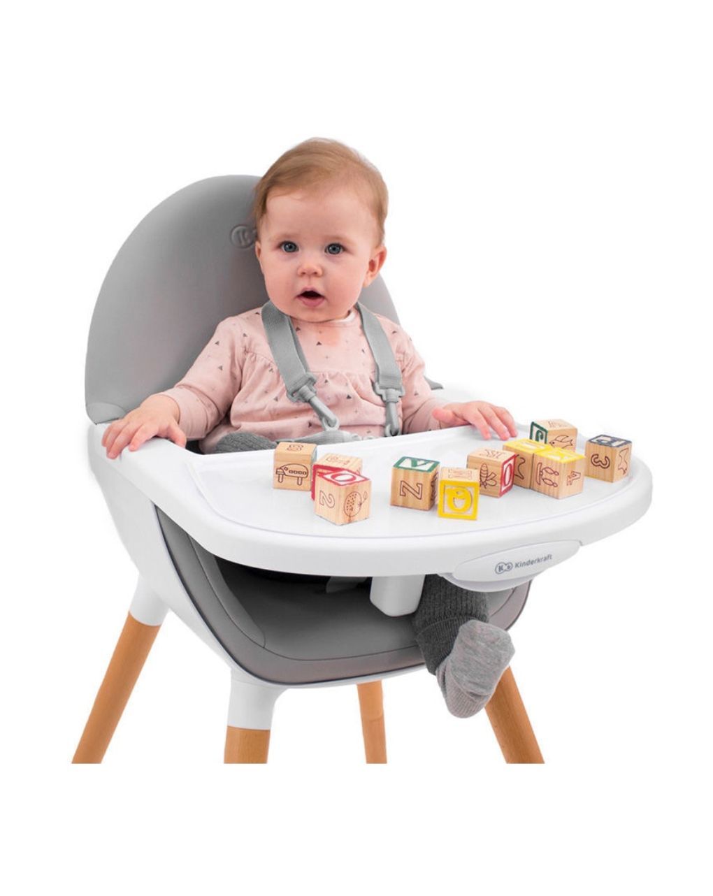 Kinderkraft καρεκλάκι φαγητού μετατρεπόμενο 2 σε 1 fini all grey kkkfinigryleg0 - Kinderkraft