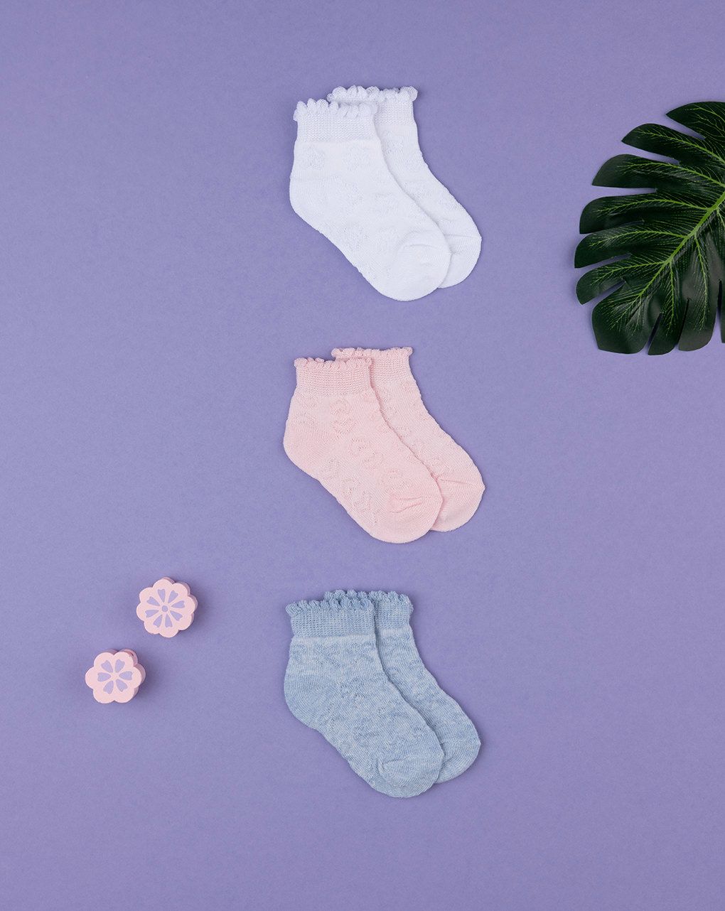 κάλτσες κοντές πακέτο x3 για κορίτσι - Prénatal