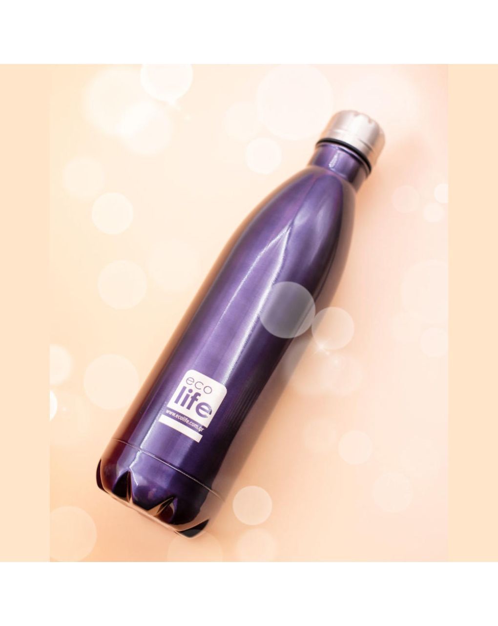 Ecolife μεταλλικός θερμός 750ml purple 33-bo-3002 - Ecolife