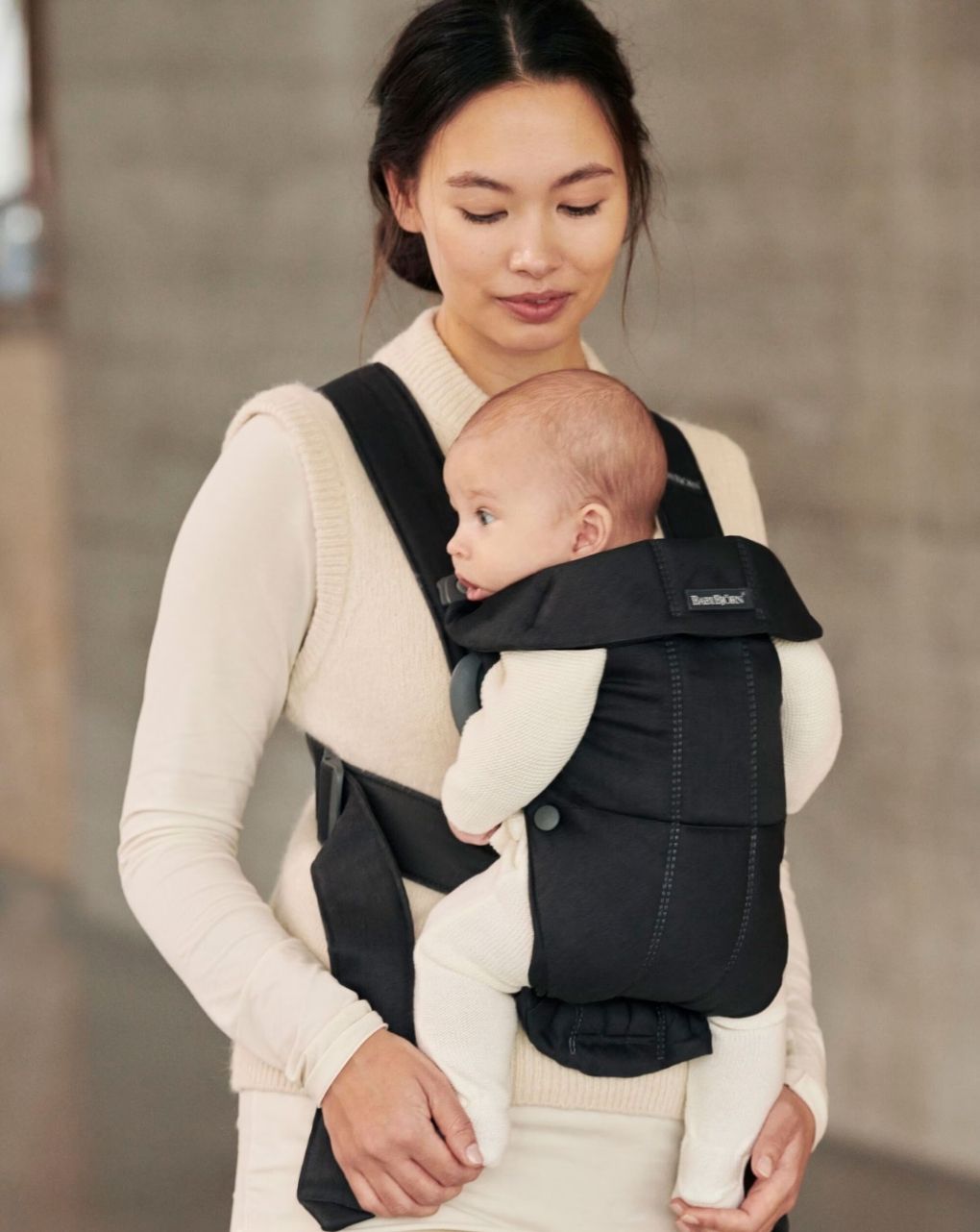 Babybjörn μάρσιπος mini cotton black 021056 - Baby Bjorn