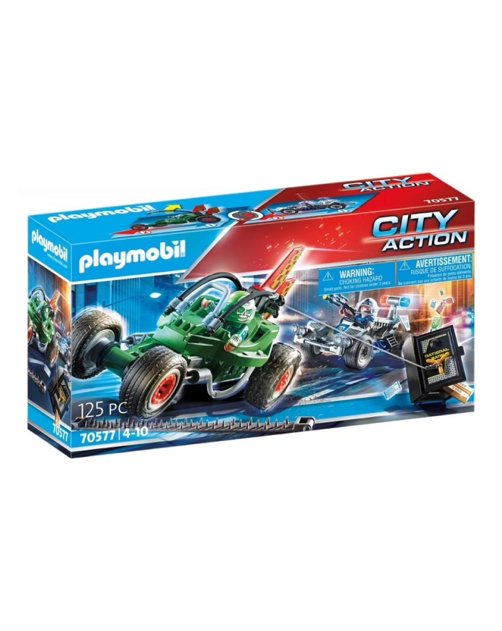 Playmobil city action αστυνομική καταδίωξη go-kart 70577