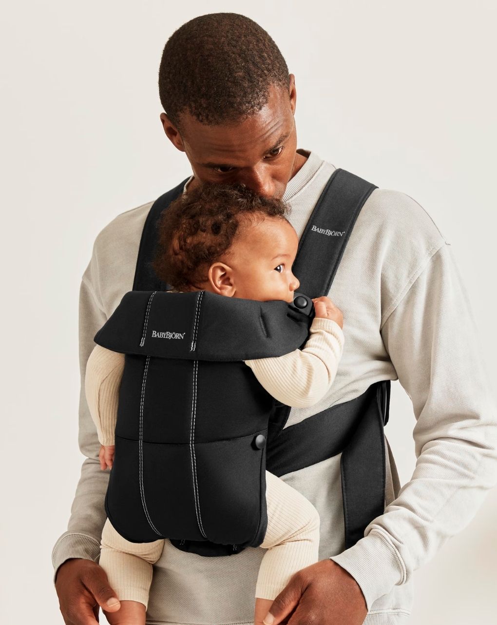 Babybjörn μάρσιπος mini cotton black 021056 - Baby Bjorn