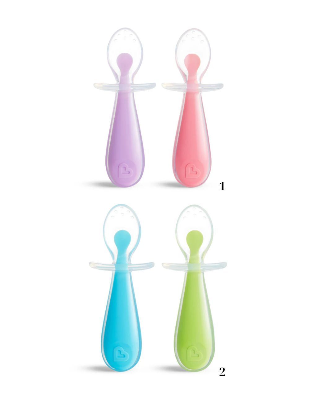 Munchkin κουτάλια σιλικόνης 2τμχ 6m+ (2 σχέδια) 11220 - Munchkin