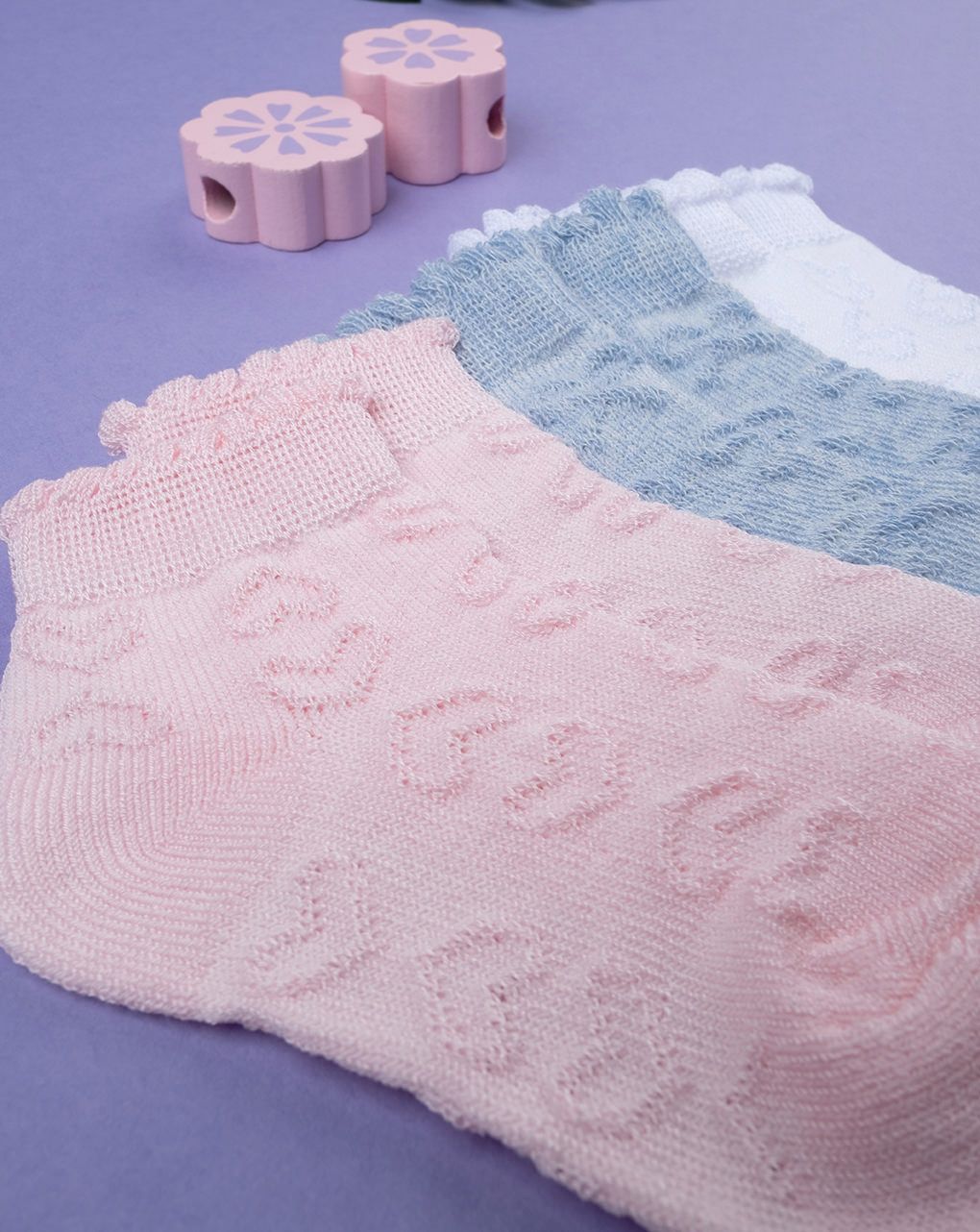 κάλτσες κοντές πακέτο x3 για κορίτσι - Prénatal