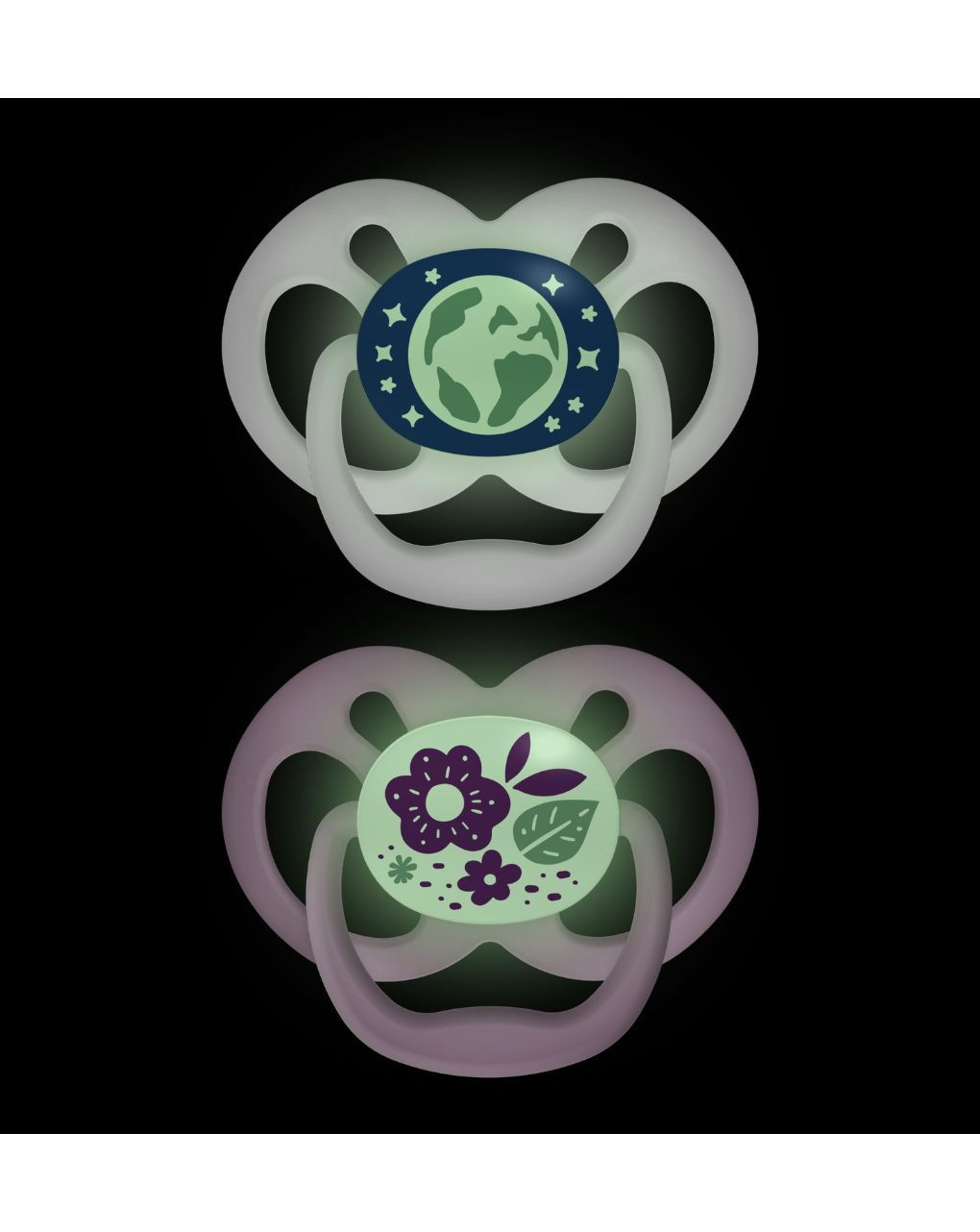 Dr. brown’s πιπίλες σιλικόνης 2τμχ advantage night 6-18m+ κορίτσι 112.70.1hc.311 - Dr Browns