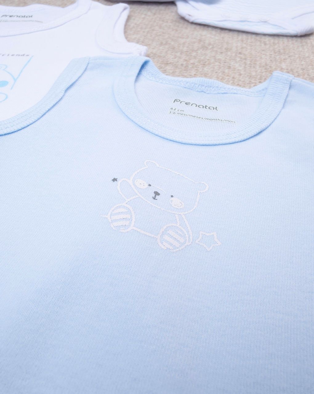 βρεφικά κορμάκια αμάνικα με αρκουδάκια πακέτο x5 για αγόρι - Prénatal