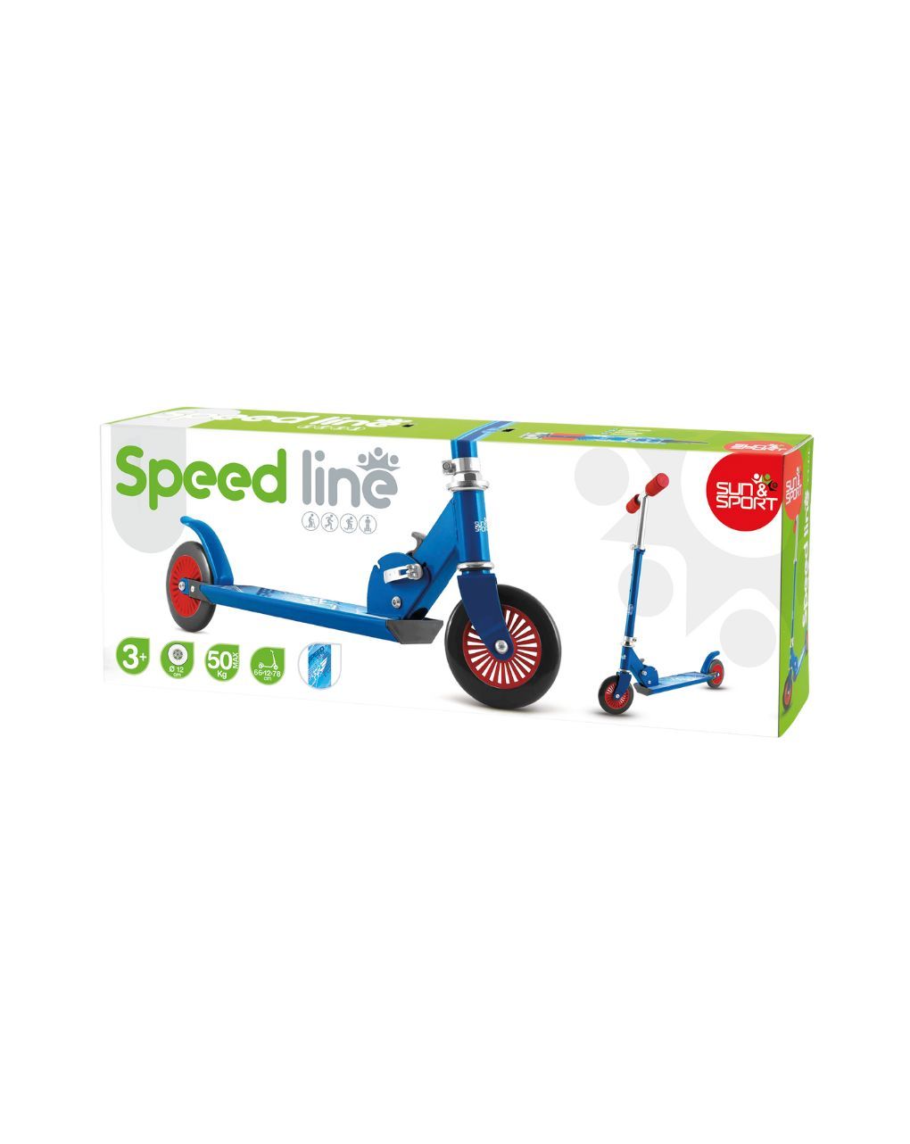 Sun & sport αναδιπλούμενο πατίνι μπλε με ρυθμιζόμενο ύψος - Sun&Sport