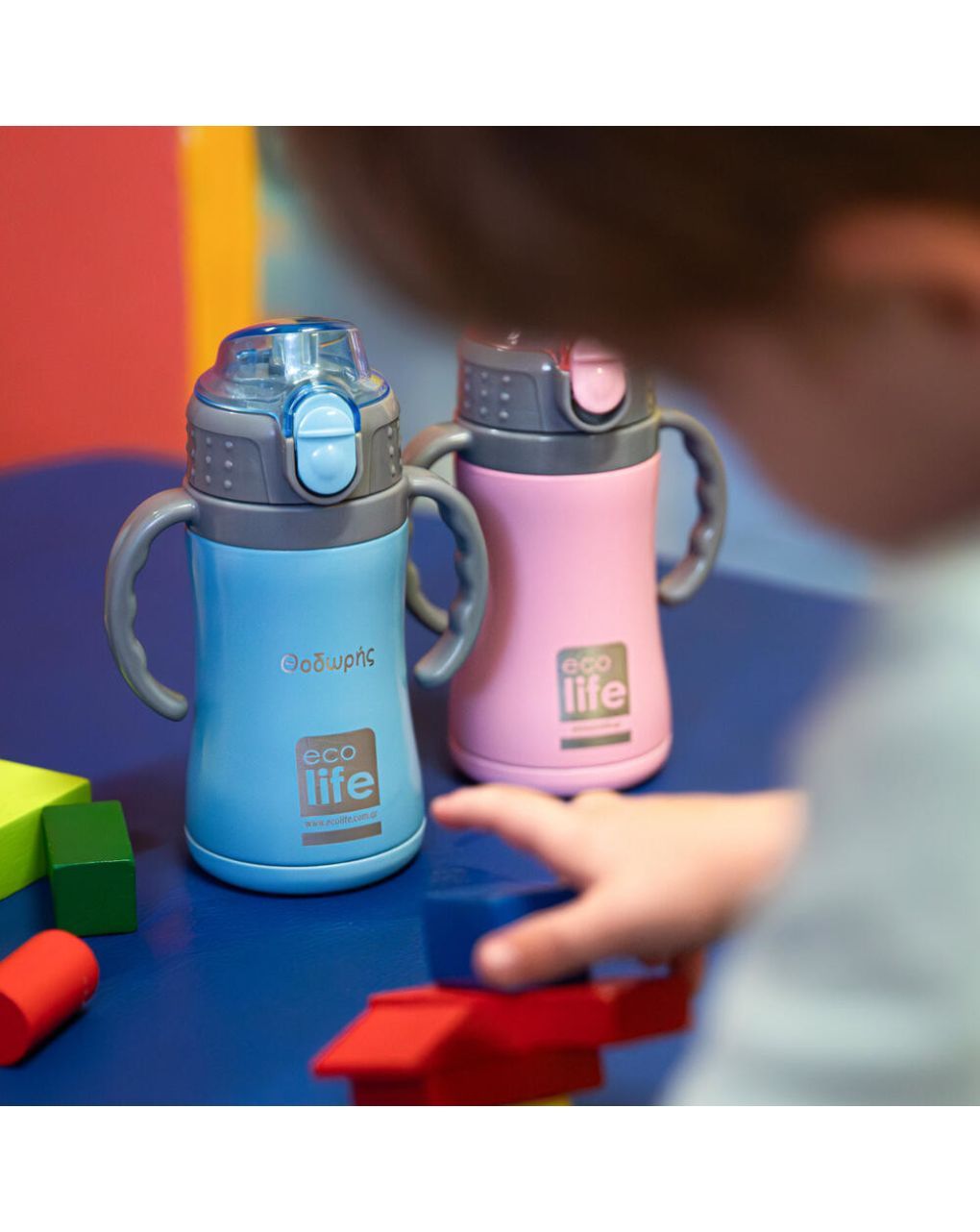 Ecolife ανοξείδωτο παγούρι kids thermos 300ml blue 33-bo-3006 - Ecolife
