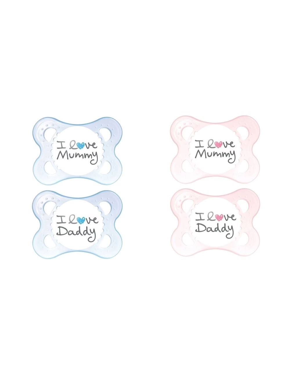 Mam πιπίλα σιλικόνης i love mummy & daddy 0-6m 2τμχ - Mam