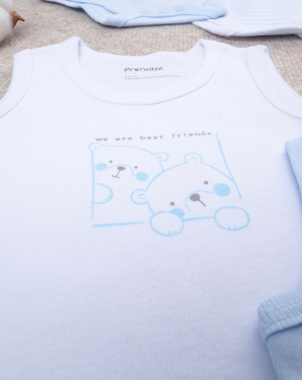 βρεφικά κορμάκια αμάνικα με αρκουδάκια πακέτο x5 για αγόρι - Prénatal