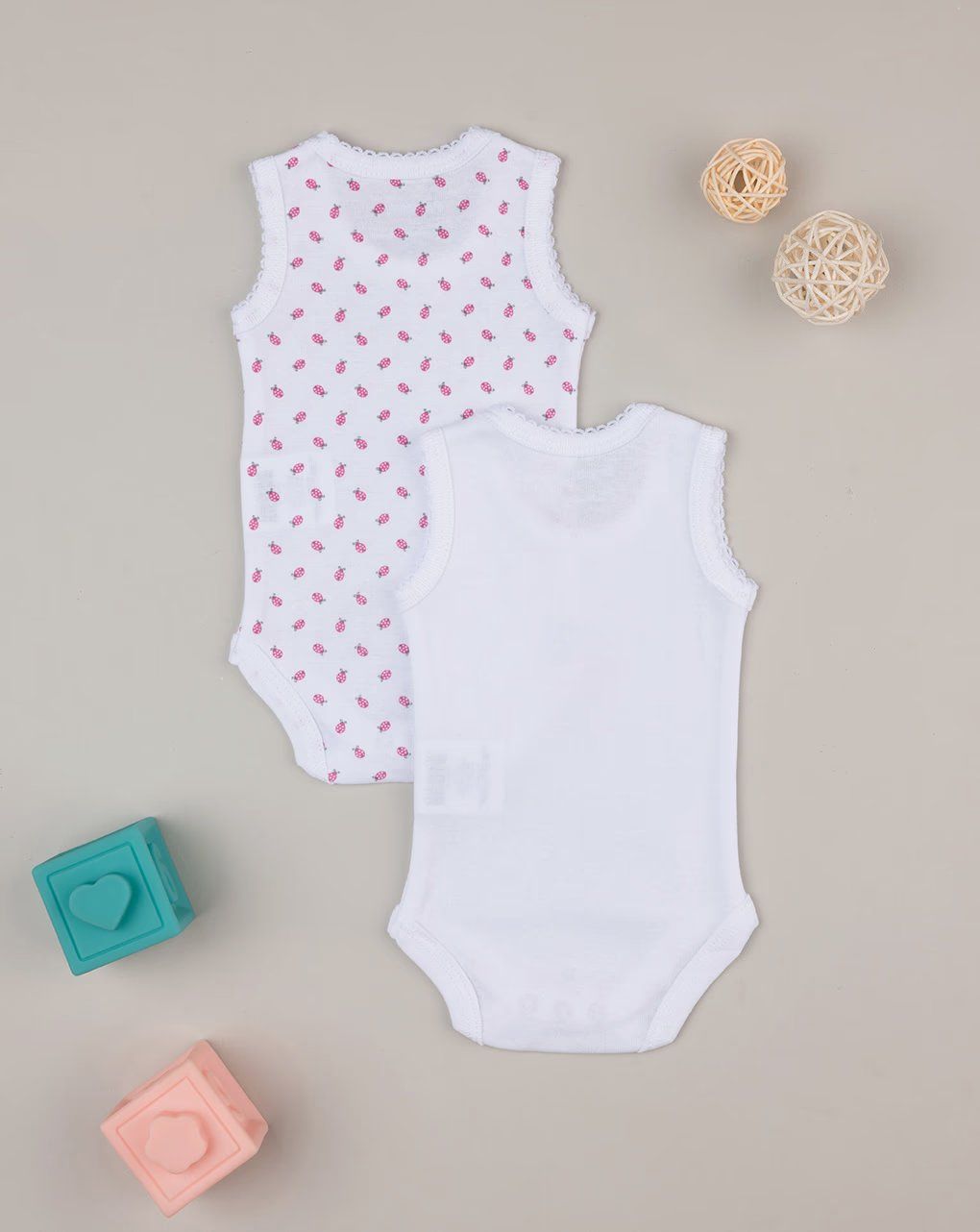 βρεφικά κορμάκια με πασχαλίτσες πακέτο x2 για κορίτσι - Prénatal