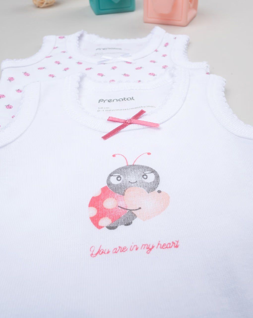βρεφικά κορμάκια με πασχαλίτσες πακέτο x2 για κορίτσι - Prénatal