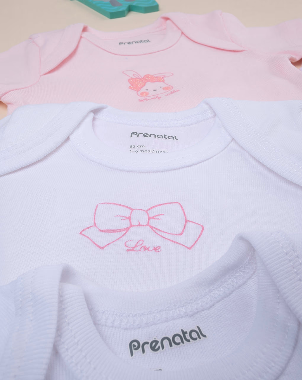 βρεφικά κορμάκια με λαγουδάκια πακέτο x5 για κορίτσι - Prénatal