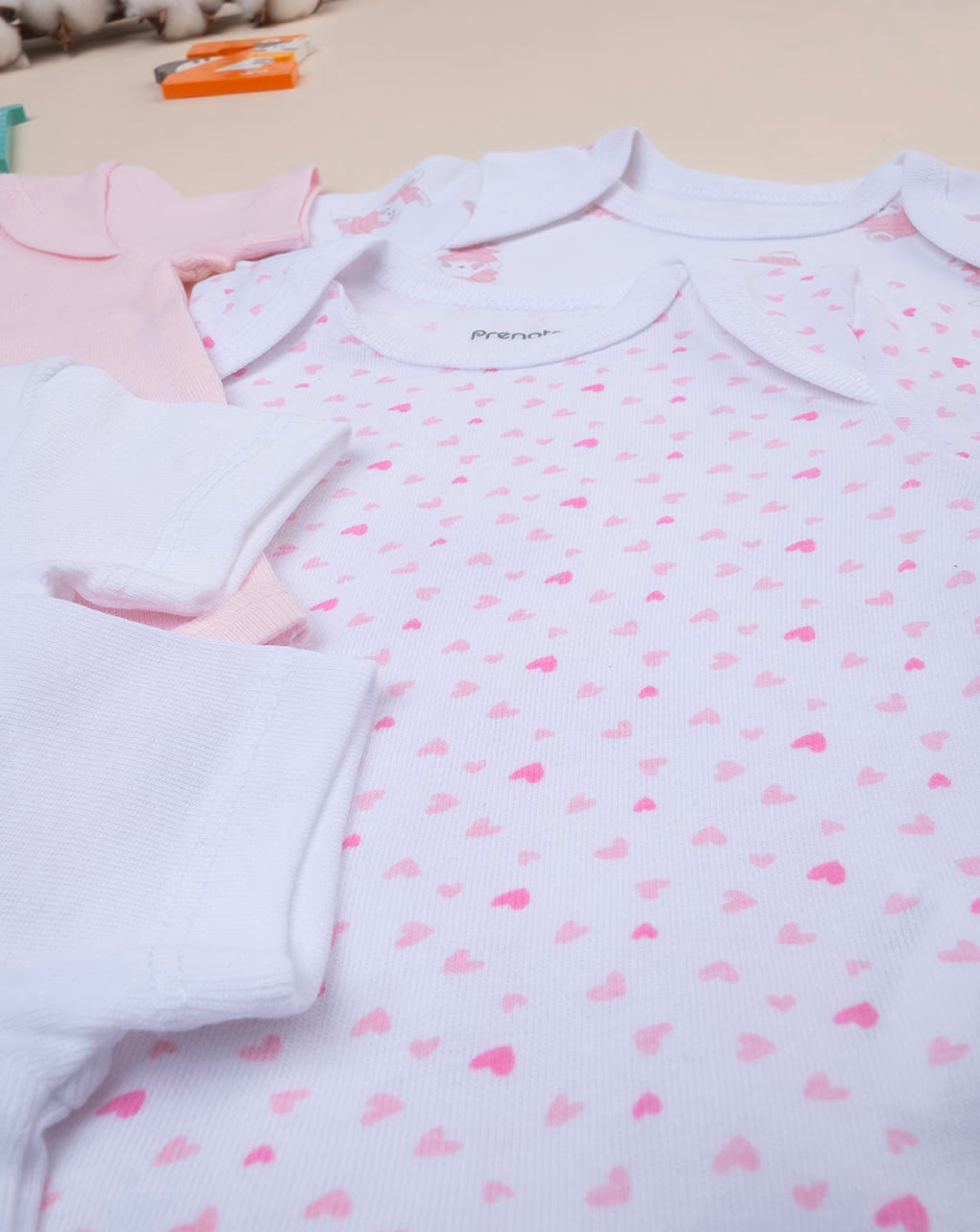 βρεφικά κορμάκια με λαγουδάκια πακέτο x5 για κορίτσι - Prénatal