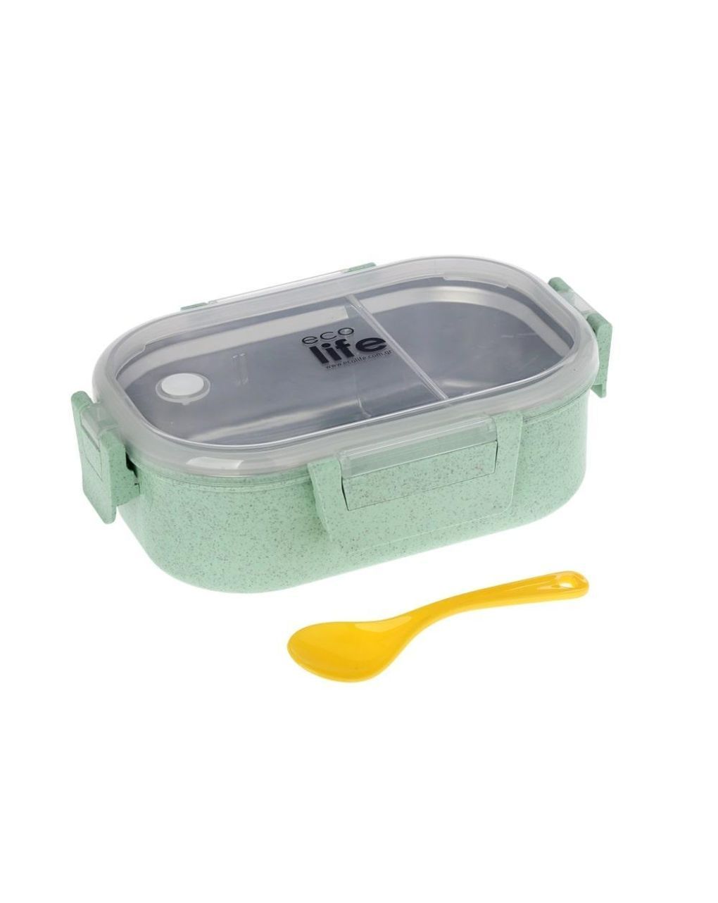 Ecolife ανοξείδωτο φαγητοδοχείο με χώρισμα 900ml light green 33-bo-9074 - Ecolife
