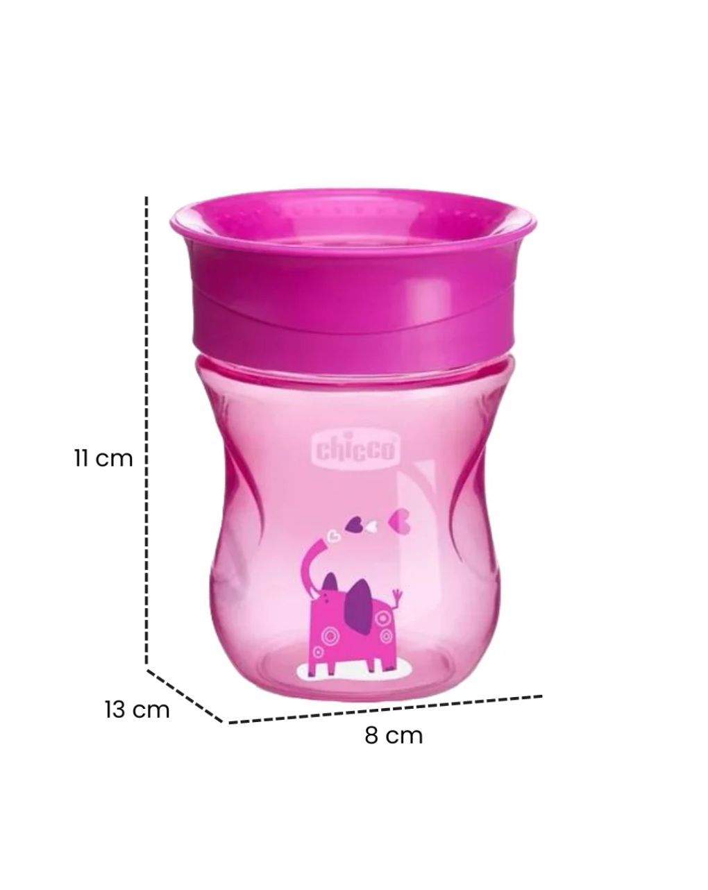 Chicco εκπαιδευτικό ποτηράκι perfect 360◦ 12m+ 200ml ροζ f04-06951-10 - Chicco