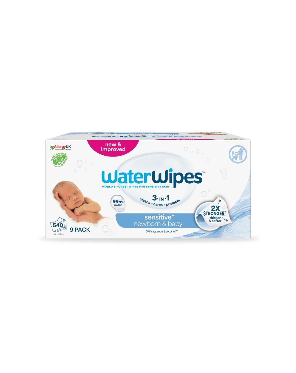 Waterwipes βιοδιασπώμενα μωρομάντηλα 540τμχ (9x60) ib/420037