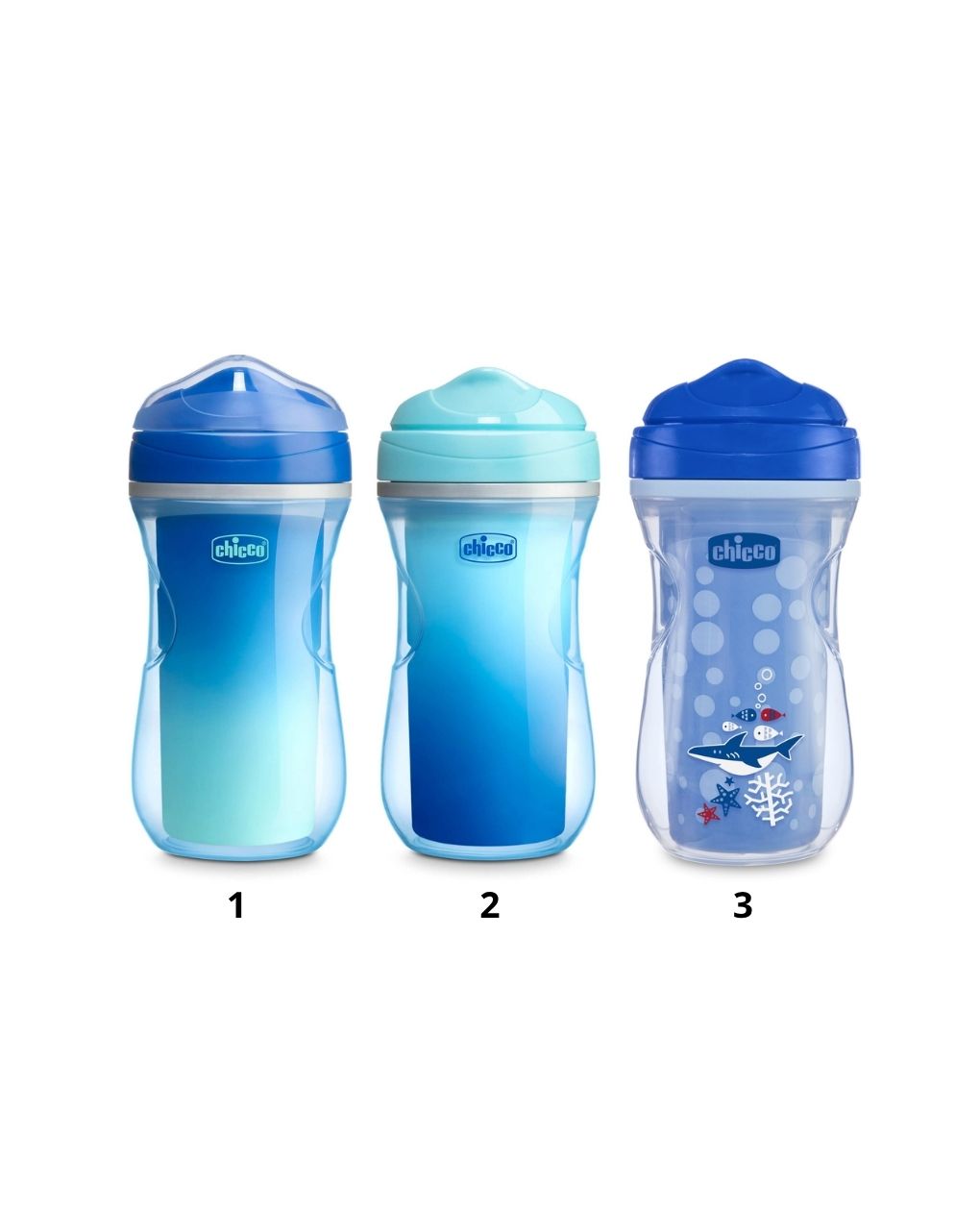 Chicco εκπαιδευτικό ποτηράκι active cup 266ml 14+ μηνών μπλε f04-06981-20-01 (3 σχέδια)