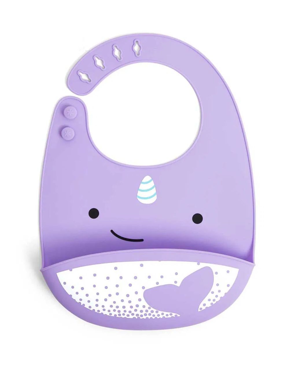 Skip hop zoo fold & go σαλιάρα σιλικόνης narwhal 29-2904002-30 - SKIP HOP