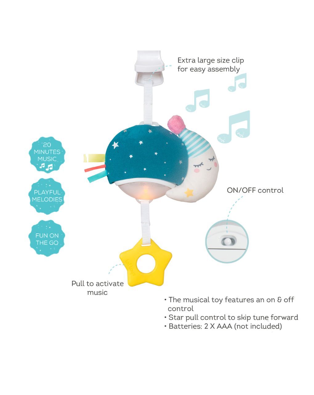 Taf toys κρεμαστό μουσικό παιχνίδι musical mini moon t-12585 - Taf-toys