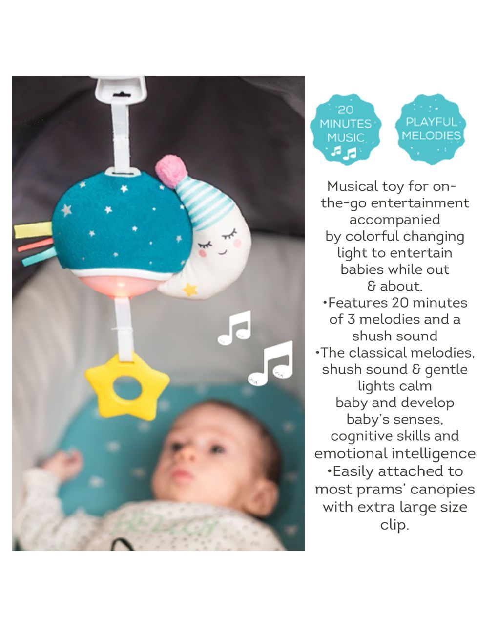 Taf toys κρεμαστό μουσικό παιχνίδι musical mini moon t-12585 - Taf-toys