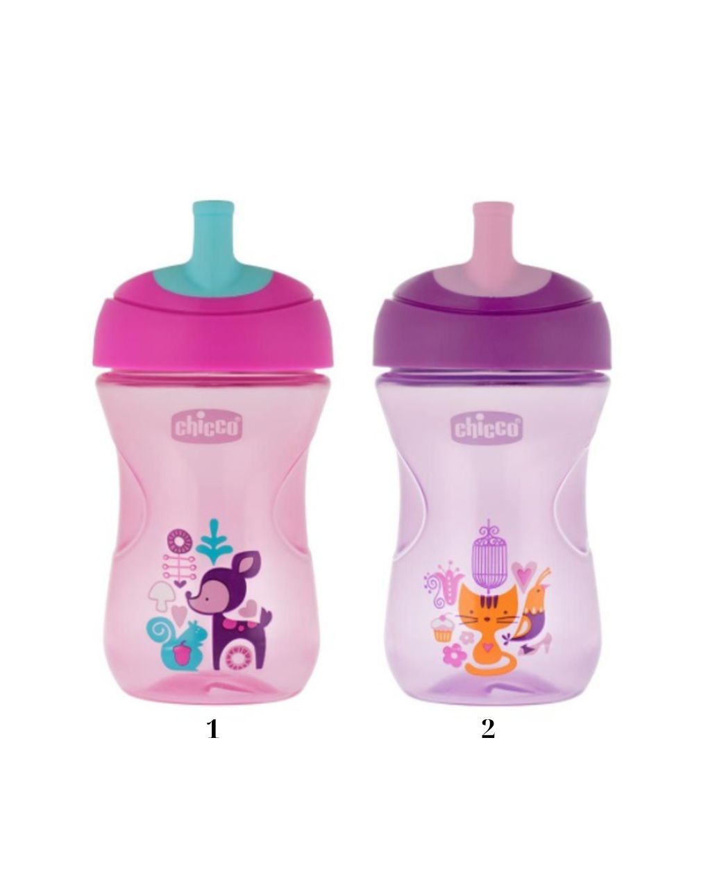 Chicco εκπαιδευτικό ποτηράκι advanced 266ml με καλαμάκι 12m+ ροζ (σχέδια) f04-06941-10-01