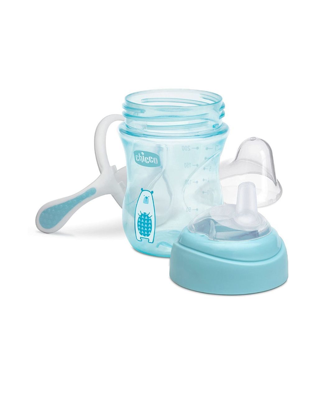 Chicco εκπαιδευτικό ποτηράκι 200ml transition 4m+ σιελ f04-06911-20-01 - Chicco