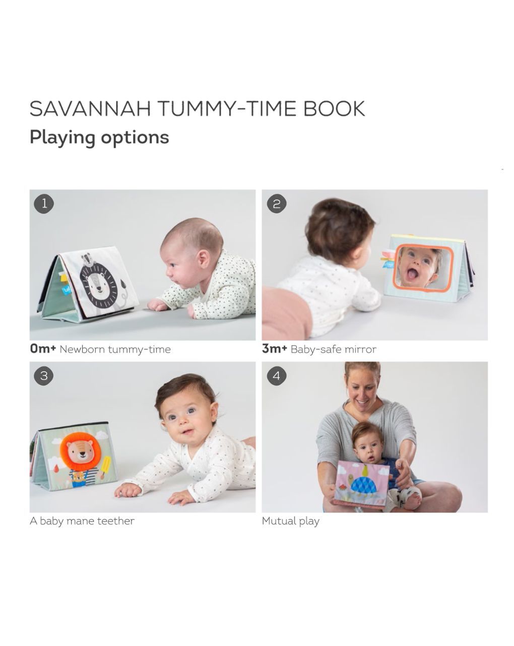 Taf toys εκπαιδευτικό βιβλιαράκι savannah tummy-time t-12705 - Taf-toys