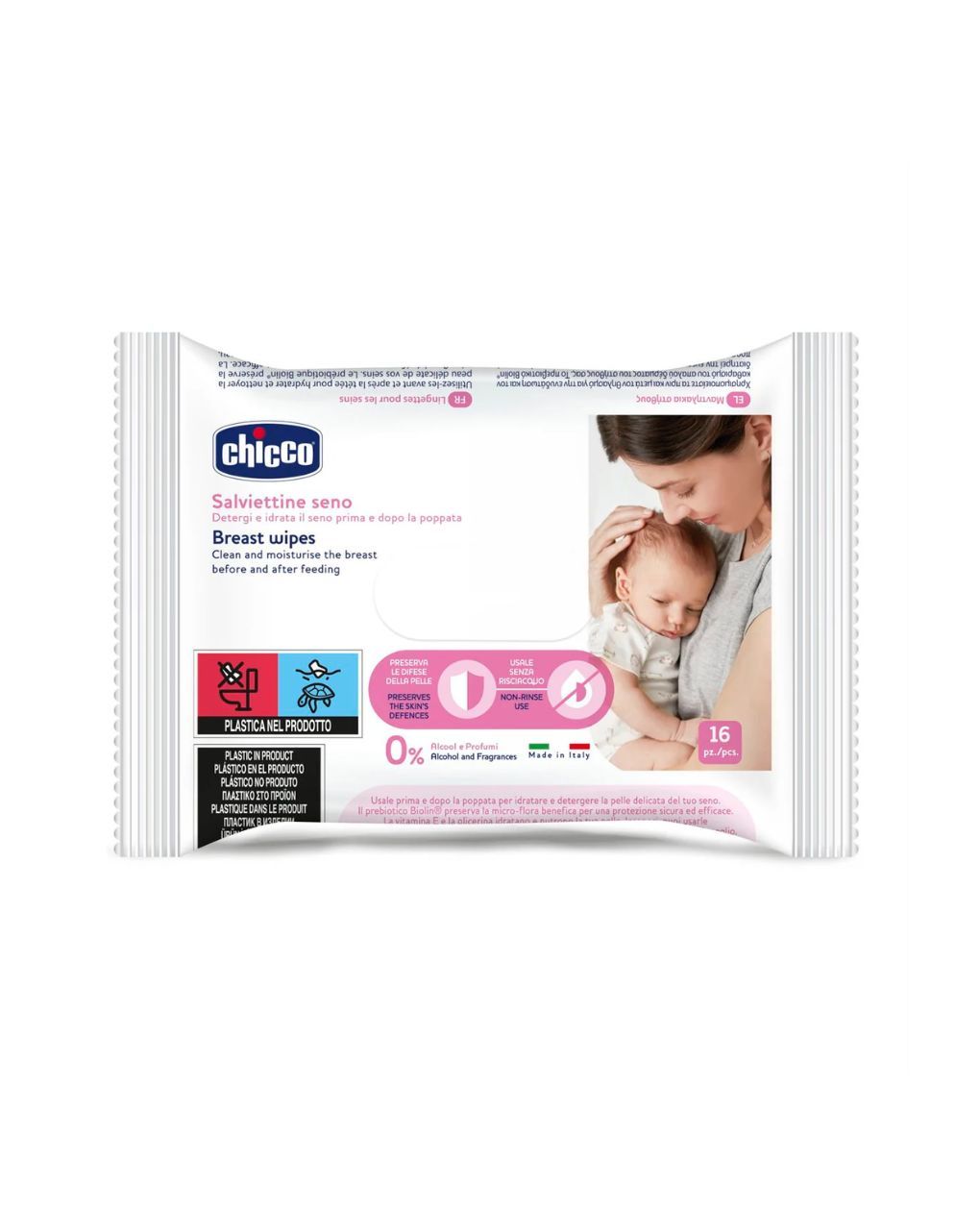 Chicco μαντηλάκια καθαρισμού στήθους natural feeling 16τμχ j63-09165-00