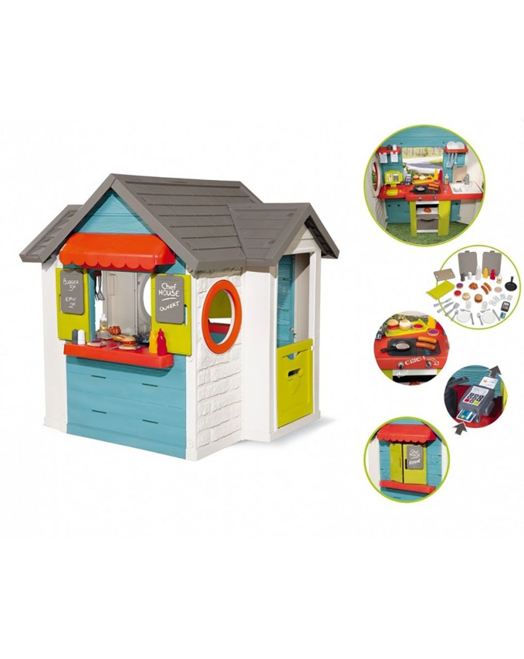 Smoby σπιτάκι κήπου chef house 124x132x135cm. - Smoby
