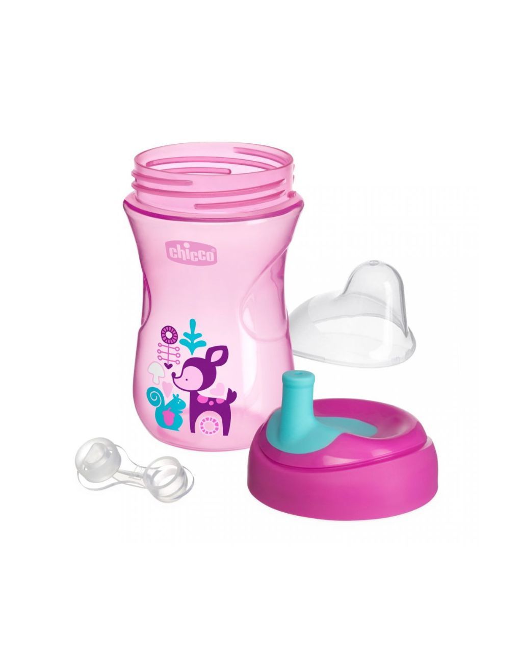 Chicco εκπαιδευτικό ποτηράκι advanced 266ml με καλαμάκι 12m+ ροζ (σχέδια) f04-06941-10-01 - Chicco