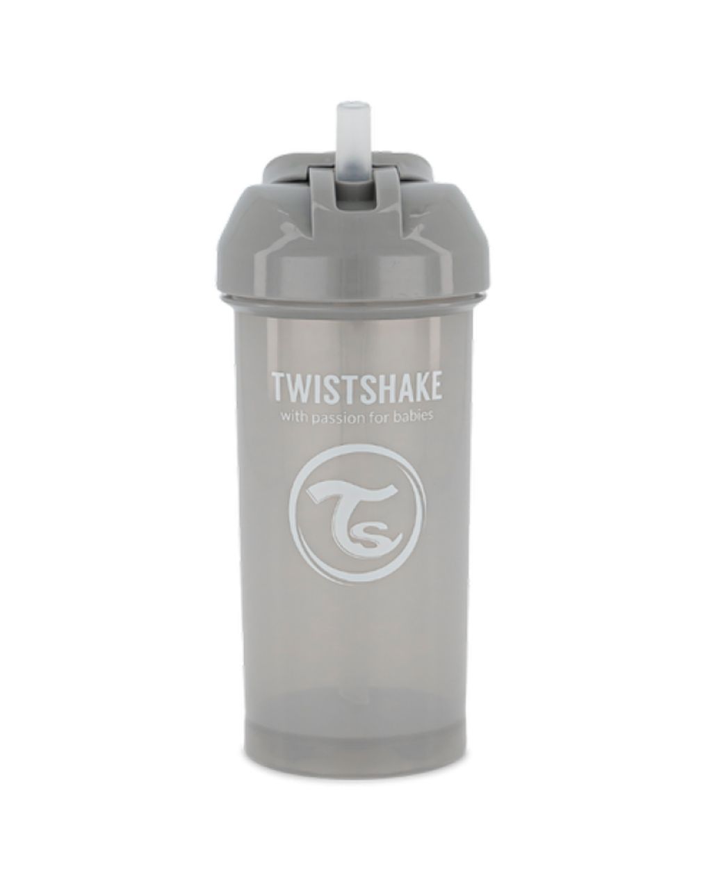 Twistshake κύπελλο straw cup 360ml 6m+ pastel grey 32-08-78680 - Twistshake