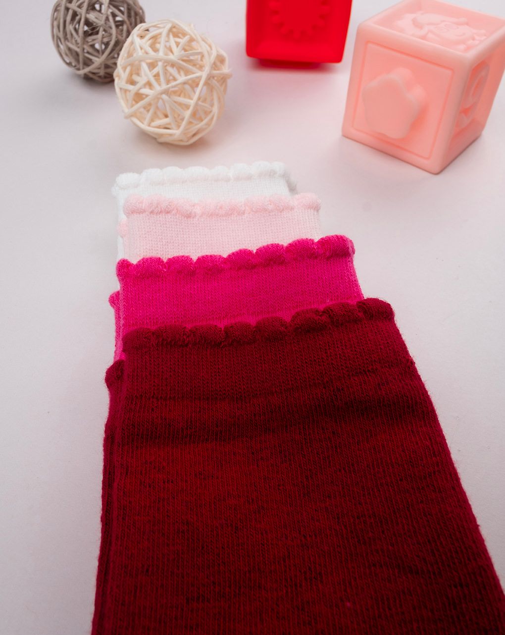 παιδικές κάλτσες μέχρι το γόνατο πακέτο x4 τμχ για κορίτσι - Prénatal