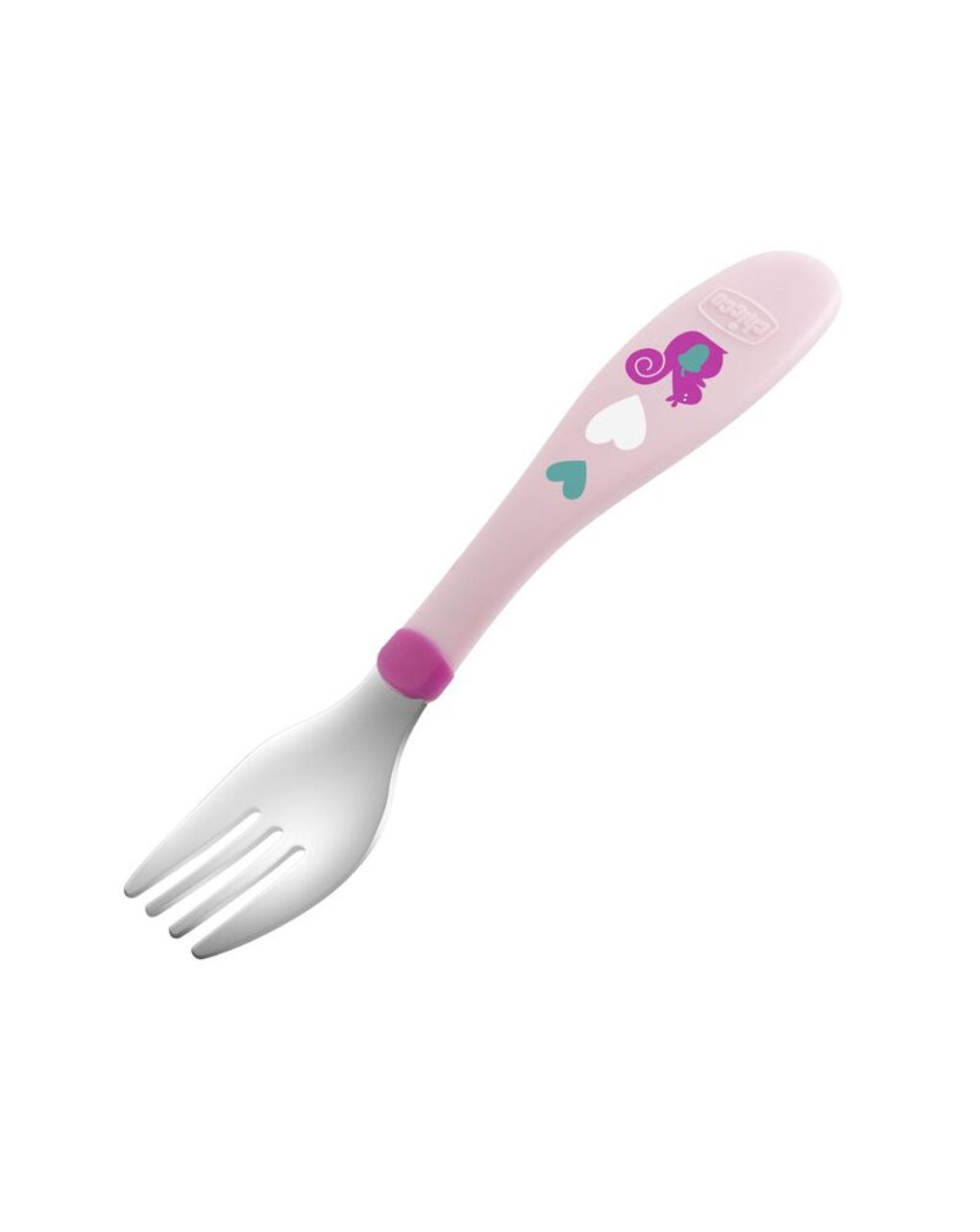 Chicco πιρούνι-κουτάλι 2τμχ metal cutlery mix & match 18m+ ροζ f05-16102-10 - Chicco