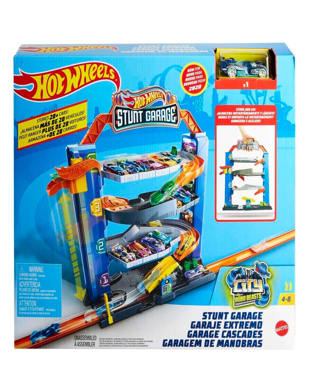 Mattel hot wheels city stunt γκαράζ play set gnl70