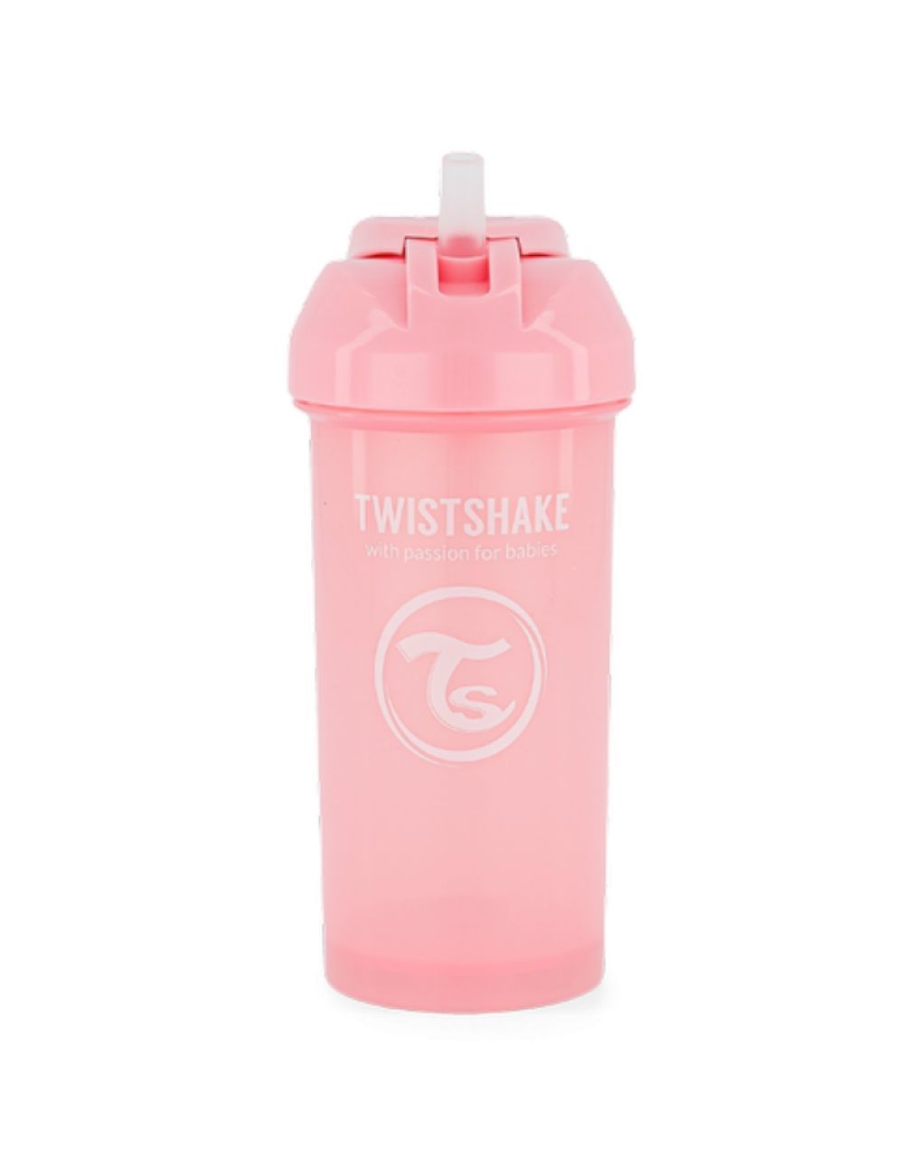 Twistshake κύπελλο straw cup 360ml 6m+ pastel pink 32-08-78588 - Twistshake