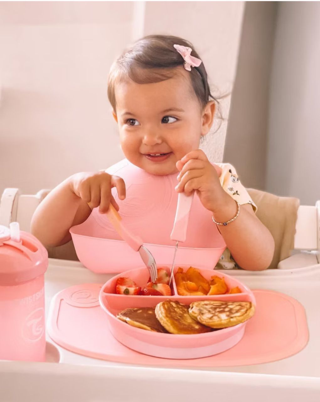 Twistshake σαλιάρα 2τμχ 4m+ pastel pink/purple 32-08-78219 - Twistshake