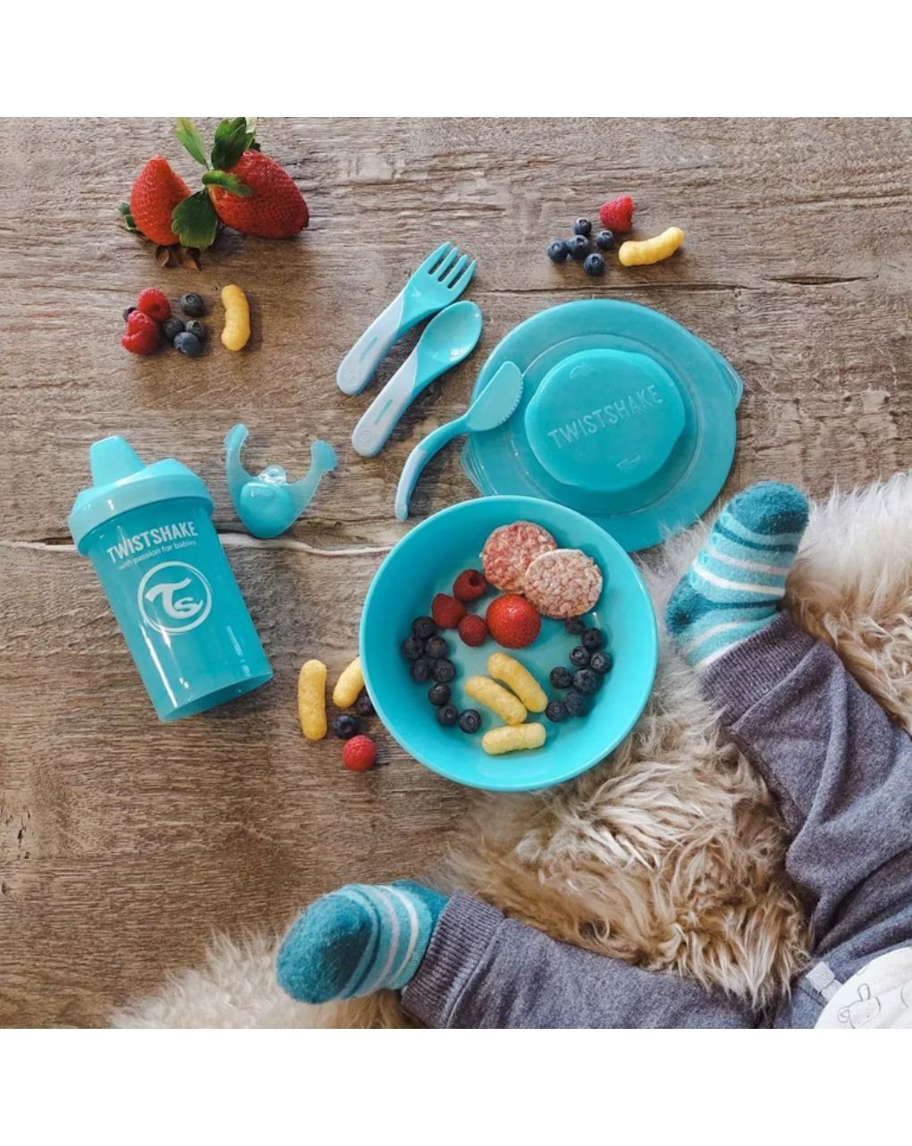 Twistshake μπολ φαγητού αντιολισθητικό 6m+ pastel blue 32-08-78150 - Twistshake