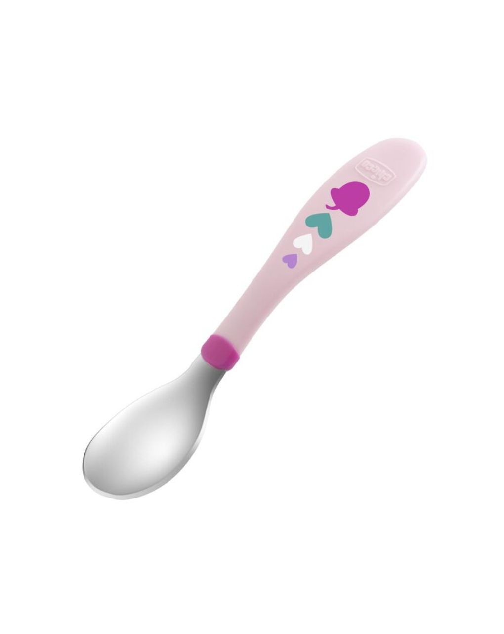 Chicco πιρούνι-κουτάλι 2τμχ metal cutlery mix & match 18m+ ροζ f05-16102-10 - Chicco