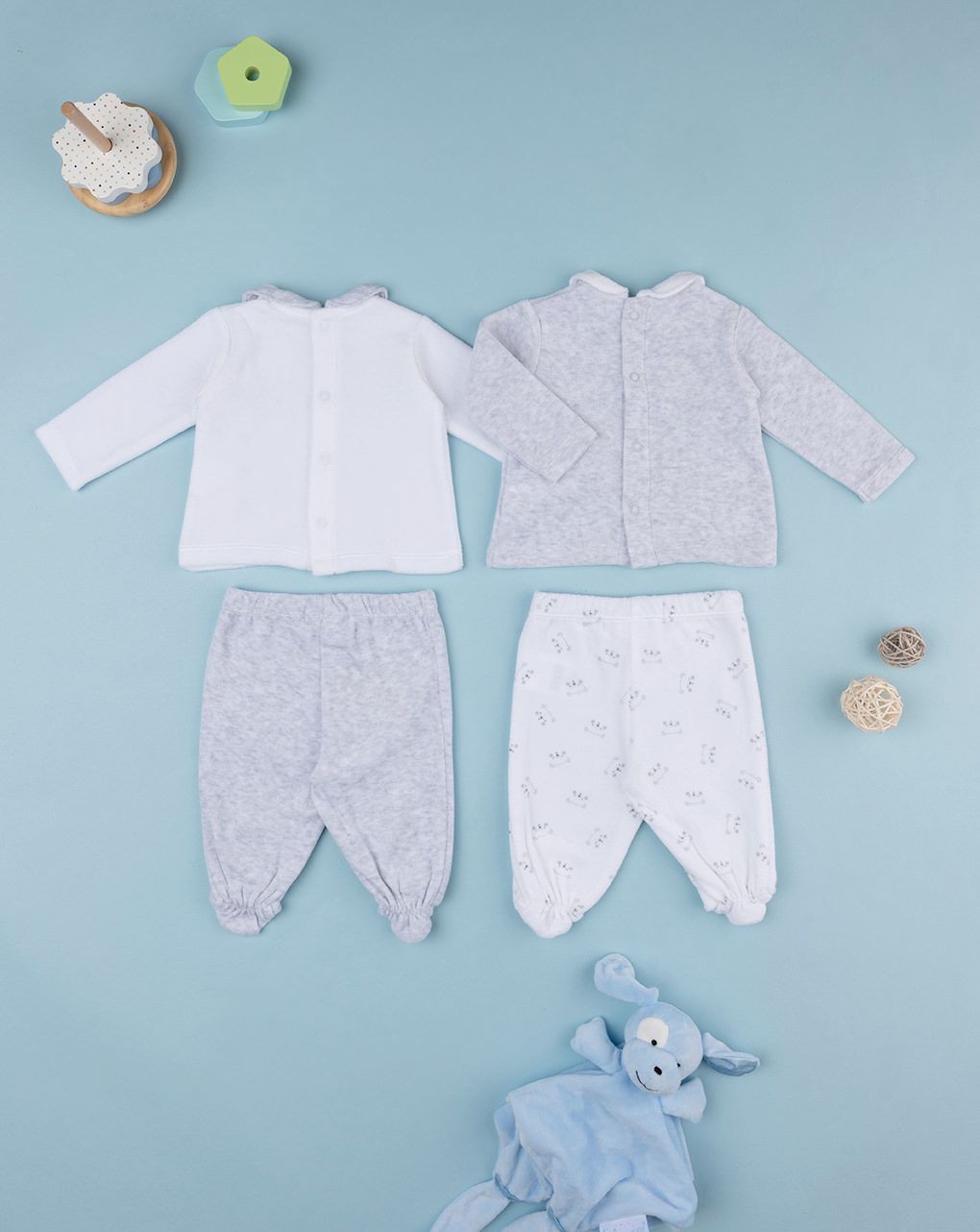 βρεφικά σετ σενίλ με αρκουδάκια πακέτο x2 unisex - Prénatal