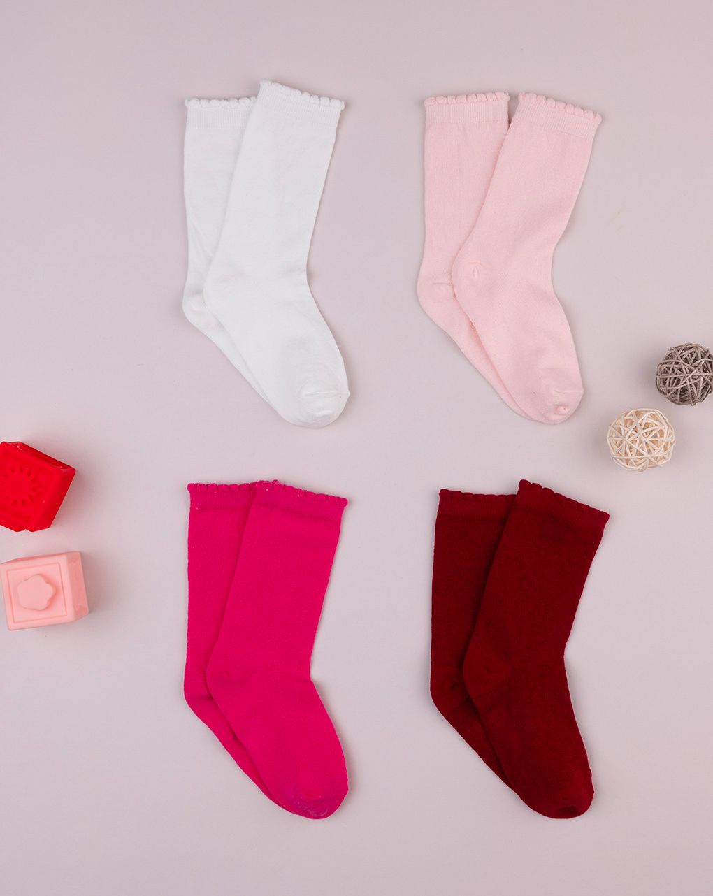 παιδικές κάλτσες μέχρι το γόνατο πακέτο x4 τμχ για κορίτσι - Prénatal