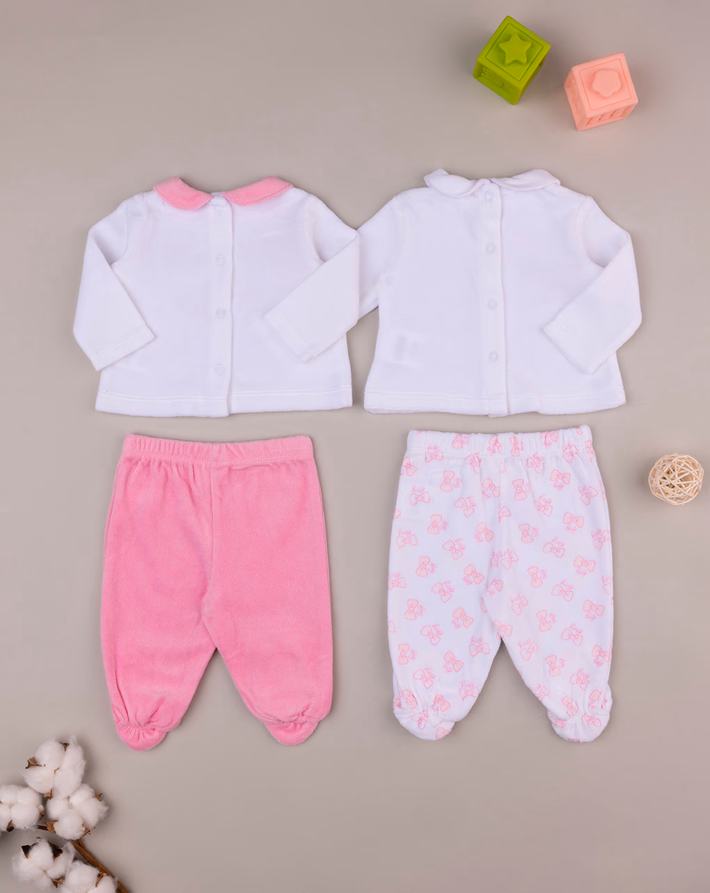 βρεφικά σετ μπλουζάκια και γκέτες σενίλ cute little love για κορίτσι - Prénatal