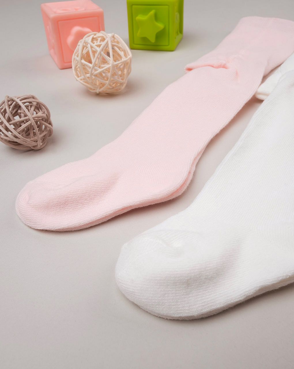 καλσόν βαμβακερό κρεμ ροζ πακέτο x2 για κορίτσια - Prénatal