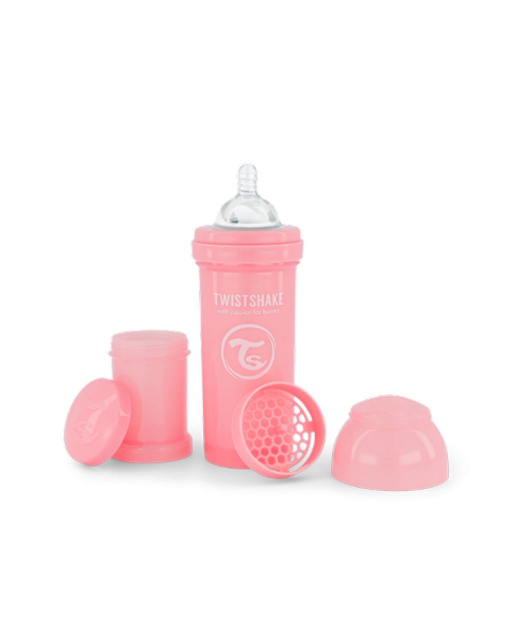 Twistshake μπιμπερό κατά των κολικών 260ml pastel pink 32-08-78255 - Twistshake
